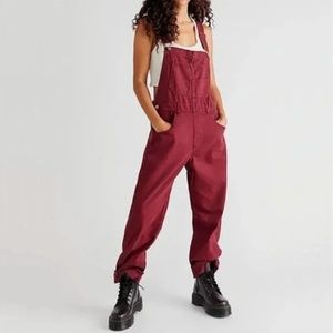 Free People Ziggy Overalls - XS - Maroon Banner